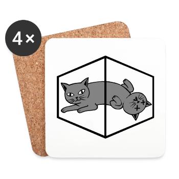 Schroedingers Cat Schrödingers Chat Physique - Dessous de verre (lot de 4) - blanc - Devant