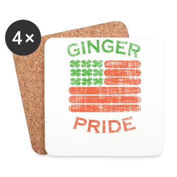 Ginger Pride Shirt Proud Redhead T-Shirt - Coasters (set of 4) - white - Front