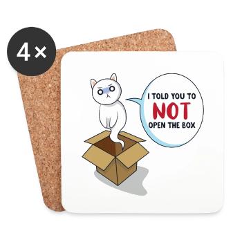 Schrödingers Katze - Untersetzer (4er-Set) - Weiß - Vorne