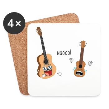 Uke ich bin dein Vater Gitarre Geschenk - Untersetzer (4er-Set) - Weiß - Vorne