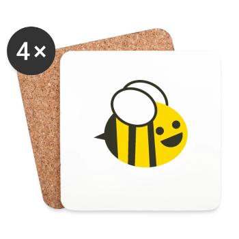 Abeille apiculteur protection des animaux animal amour insectes cadeau - Dessous de verre (lot de 4) - blanc - Devant