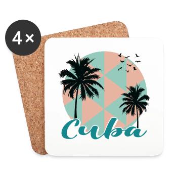 Cuba Caribbean Vacation Cruise - Coasters (set of 4) - white - Front