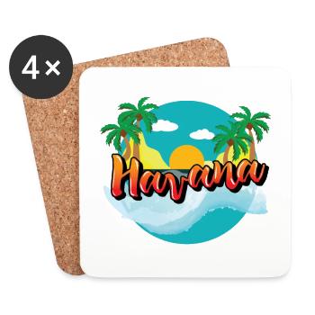 Havanna Kuba Karibik Urlaub Kreuzfahrt - Untersetzer (4er-Set) - Weiß - Vorne