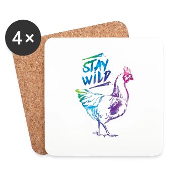 Chicken time - Coasters (set of 4) - white - Front