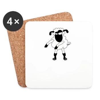 Floss Dance Move Sheep - Coasters (set of 4) - white - Front