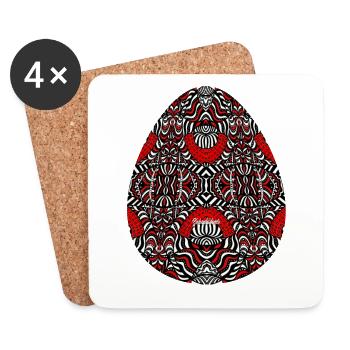 Abstrakte Kunst - Untersetzer (4er-Set) - Weiß - Vorne