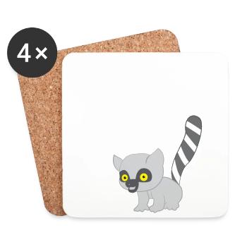 Lemur - Lemurs - Lemurs T-Shirt - Lemurfan - Coasters (set of 4) - white - Front