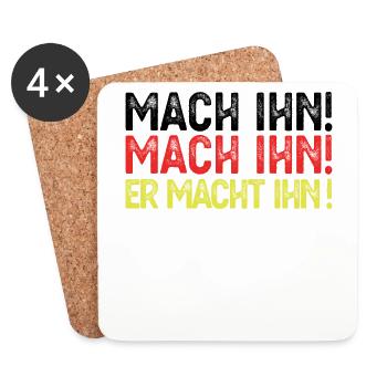Fussball Deutschland Weltmeister Mach Ihn Geschenk - Untersetzer (4er-Set) - Weiß - Vorne