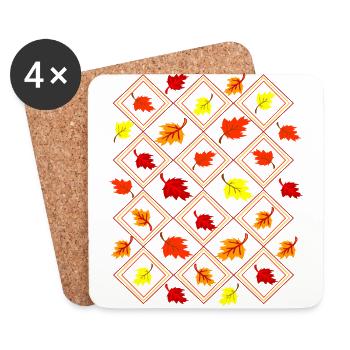 Herbst 4 - Untersetzer (4er-Set) - Weiß - Vorne