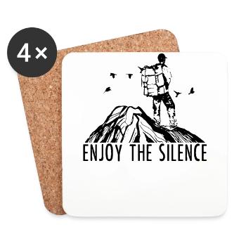 Enjoy The Silence - Hiking Outdoor Nature Mountains - Coasters (set of 4) - white - Front