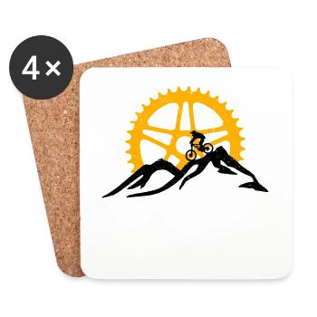 Mountainbike - MTB Mountainbiker Geschenk - Untersetzer (4er-Set) - Weiß - Vorne