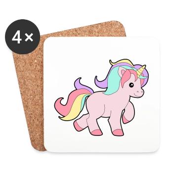 Unicorn chick baby colorful hair gift idea - Coasters (set of 4) - white - Front