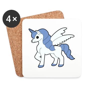 Ailes de licorne fière idée cadeau - Dessous de verre (lot de 4) - blanc - Devant