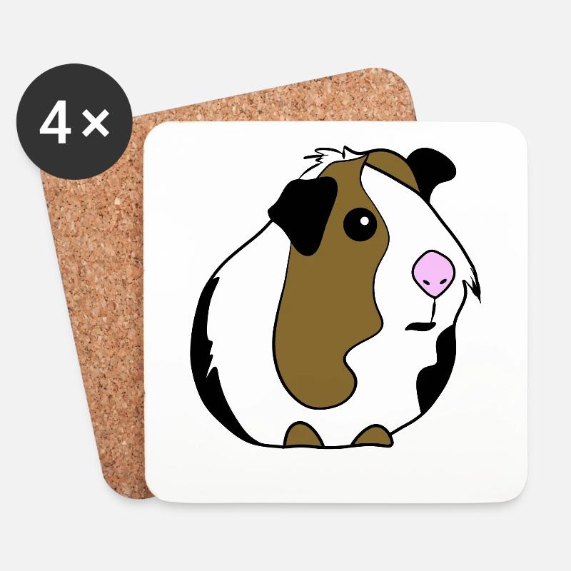 Meerschweinchen - Untersetzer (4er-Set) - Weiß