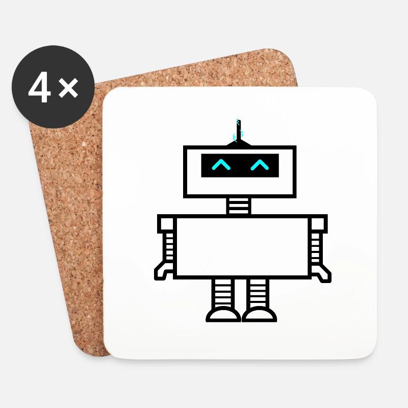 Robo Buddy - Untersetzer (4er-Set) - Weiß
