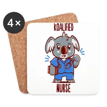 Koalified Nurse - Koala Animal Pun - Coasters (set of 4) - white - Front