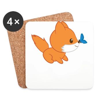 Fox - vixen - Fox lovers - fox baby - Coasters (set of 4) - white - Front