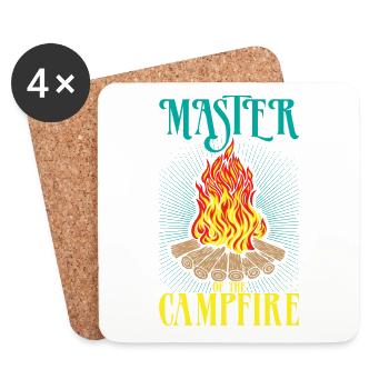 Master Lagerfeuer Camping Camper Zelten Geschenk - Untersetzer (4er-Set) - Weiß - Vorne