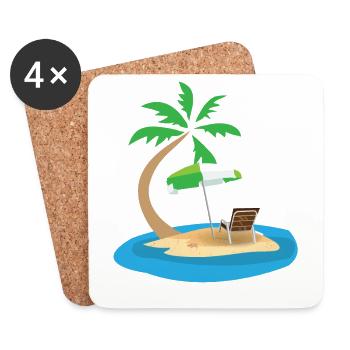 Palm Beach - Dessous de verre (lot de 4) - blanc - Devant