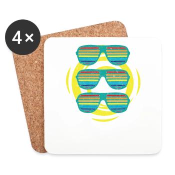 Lunettes de soleil - Dessous de verre (lot de 4) - blanc - Devant