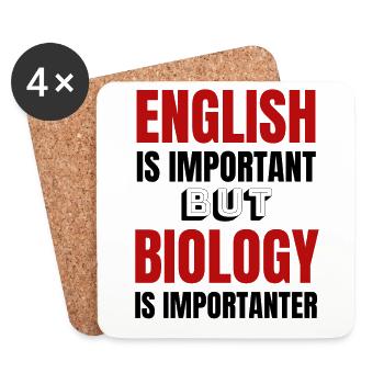 Biology teacher Biology teacher Gift idea - Coasters (set of 4) - white - Front