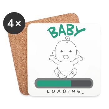 Pregnancy Baby Loading - Coasters (set of 4) - white - Front