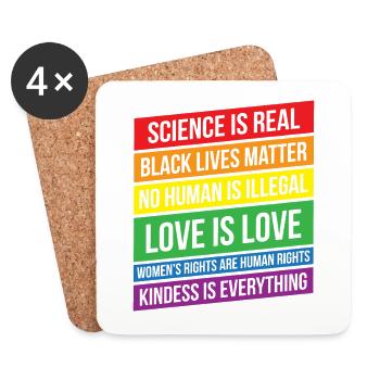 Aussagen Rechte Liebe Frauenrechte Geschenk - Untersetzer (4er-Set) - Weiß - Vorne