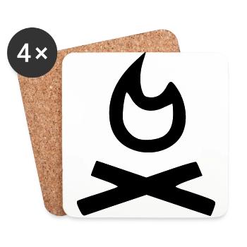 feu de camp - Dessous de verre (lot de 4) - blanc - Devant