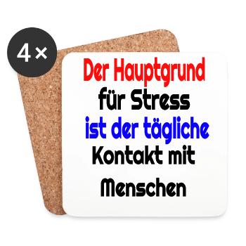 Witziger spruch - Untersetzer (4er-Set) - Weiß - Vorne