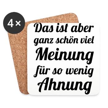 Much opinion - Little idea - Coasters (set of 4) - white - Front