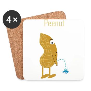 Peenut - Funny Peanut - Untersetzer (4er-Set) - Weiß - Vorne