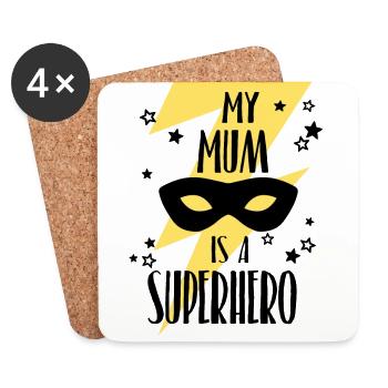 Ma mère est un super-héros - Dessous de verre (lot de 4) - blanc - Devant