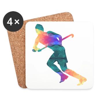 field Hockey - Coasters (set of 4) - white - Front