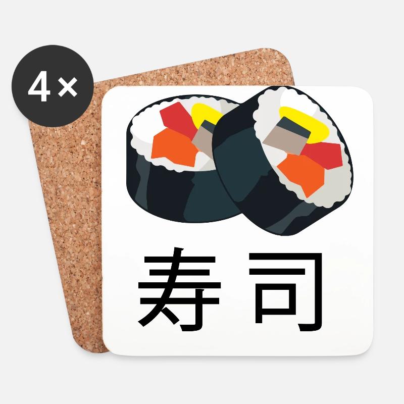 SUSHI - JAPANISCH - Untersetzer (4er-Set) - Weiß