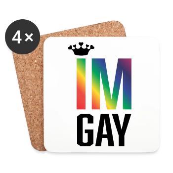 Im gay - Je suis gay - Dessous de verre (lot de 4) - blanc - Devant