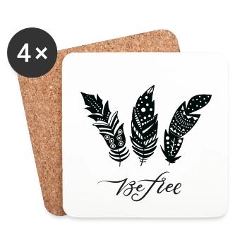 Be Free Federn - Untersetzer (4er-Set) - Weiß - Vorne