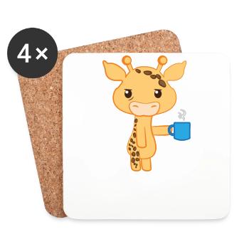 Giraffe - Giraffe - Giraffe fan - No coffee - Coasters (set of 4) - white - Front