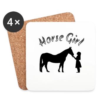 Horse Girl - horses and ponies lovers - Coasters (set of 4) - white - Front