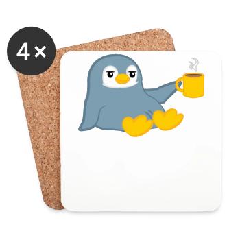 Pinguin - Pinguine - Pinguinmotiv - Kaffee - Untersetzer (4er-Set) - Weiß - Vorne