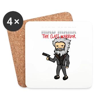 Karl Marx philosophe histoire cadeau - Dessous de verre (lot de 4) - blanc - Devant