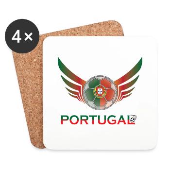 Soccer Football Portugal Fußball Portugal - Dessous de verre (lot de 4) - blanc - Devant