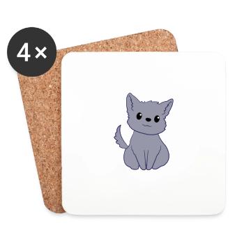 Wolf - Wölfe - Wolffan - Geschenk - Wolfmotiv - Untersetzer (4er-Set) - Weiß - Vorne