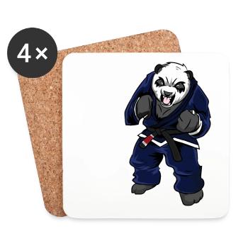 Angry BJJ Panda - BJJ Brazilian Jiu Jitsu Shirt - Untersetzer (4er-Set) - Weiß - Vorne