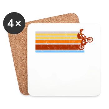 BMX Distressed Streaks Vintage - Coasters (set of 4) - white - Front