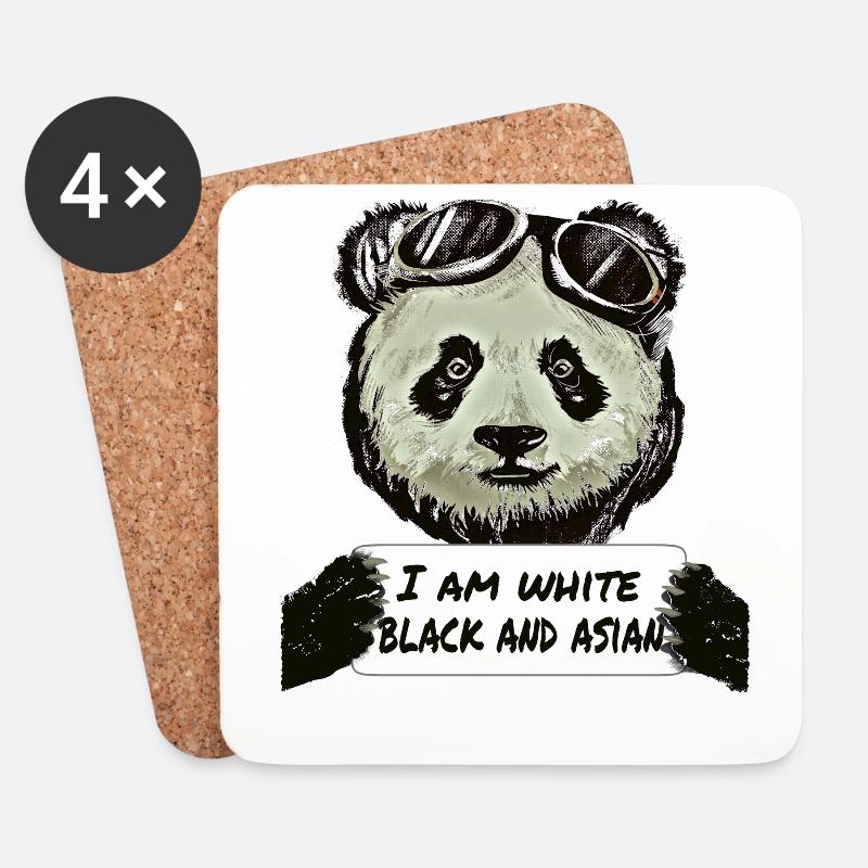 Cool Pilot Panda - Coasters (set of 4) - white