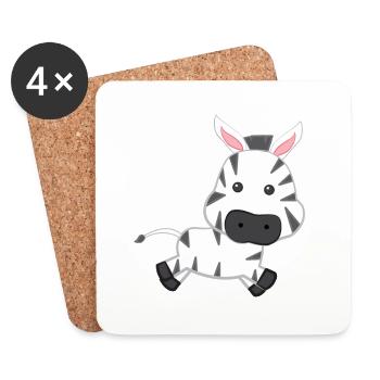 Zebra - Zebra - Zebra T-Shirt - Spirit Animal - Coasters (set of 4) - white - Front