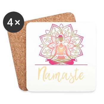 Yoga Yogi Namaste Meditation Gift - Coasters (set of 4) - white - Front