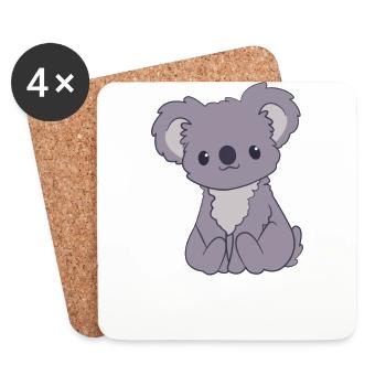 Koala - Koalas - Koala T-Shirt - For Sure - Coasters (set of 4) - white - Front
