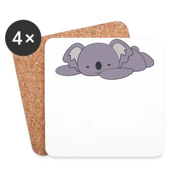 Koala - Koalas - Koala T-Shirt - Dormir - Dessous de verre (lot de 4) - blanc - Devant