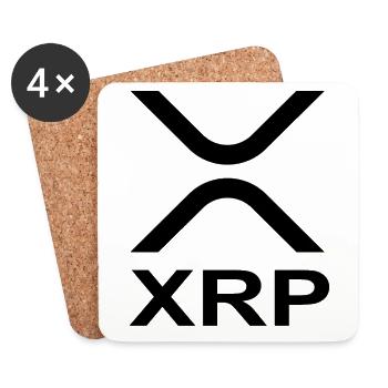 XRP logo crypto bitcoin ondulation disant cadeau - Dessous de verre (lot de 4) - blanc - Devant